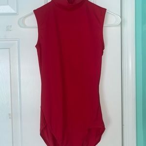 High neck, zip up leotard